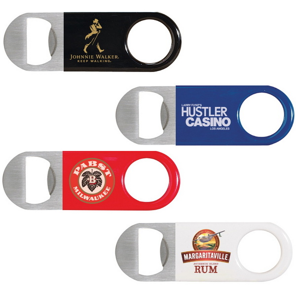 HST43410A SHORT Paddle Vinyl Wrapped Bottle Opener With Custom Imprint